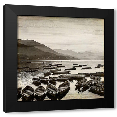 Boat Day 1 Black Modern Wood Framed Art Print by Kimberly, Allen