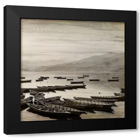 Boat Day 2 Black Modern Wood Framed Art Print by Kimberly, Allen