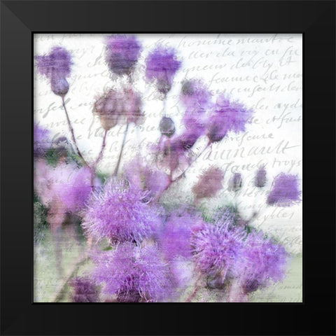 Purple Thistle 1 Black Modern Wood Framed Art Print by Kimberly, Allen
