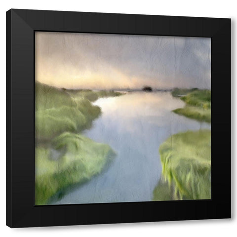 Dusk of the River Black Modern Wood Framed Art Print by Kimberly, Allen