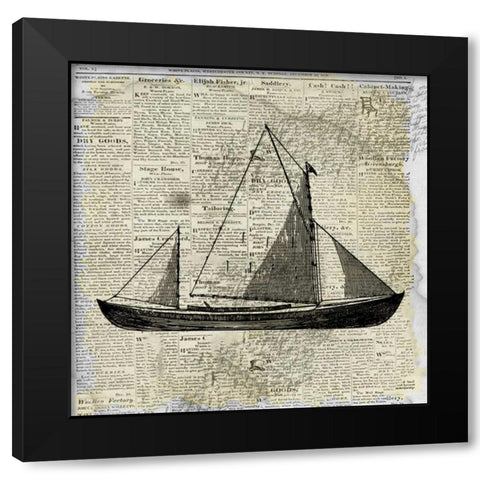 Sailing On Print 1 Black Modern Wood Framed Art Print with Double Matting by Allen, Kimberly