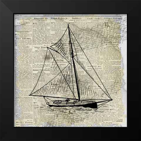 Sailing On Print 2 Black Modern Wood Framed Art Print by Allen, Kimberly