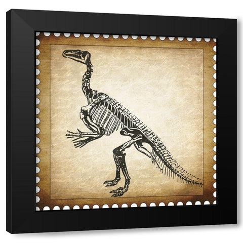 Dino Stamp 1 Black Modern Wood Framed Art Print by Kimberly, Allen