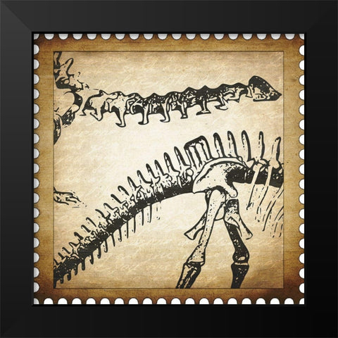 Dino Stamp 2 Black Modern Wood Framed Art Print by Kimberly, Allen