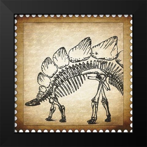 Dino Stamp 3 Black Modern Wood Framed Art Print by Kimberly, Allen