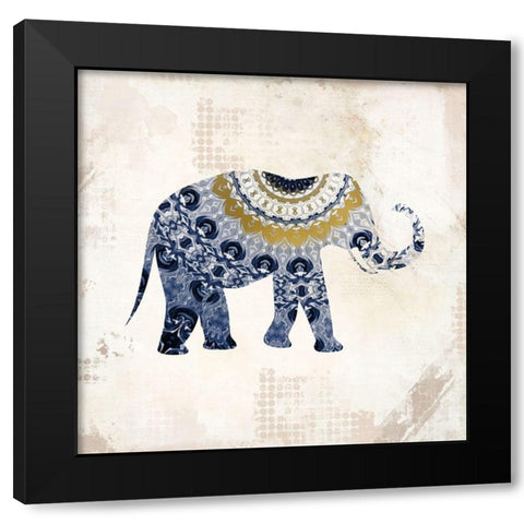 Indigo Safari 1 Black Modern Wood Framed Art Print with Double Matting by Kimberly, Allen