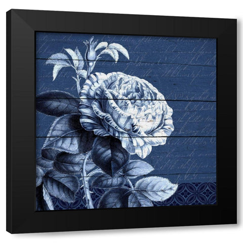 White Indigo 1 Black Modern Wood Framed Art Print with Double Matting by Kimberly, Allen