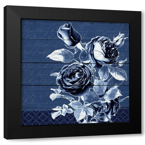 White Indigo 2 Black Modern Wood Framed Art Print with Double Matting by Kimberly, Allen
