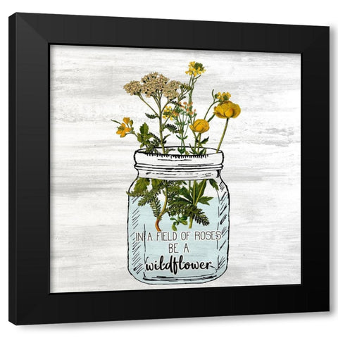 Wildflower Jar 2 Black Modern Wood Framed Art Print with Double Matting by Kimberly, Allen