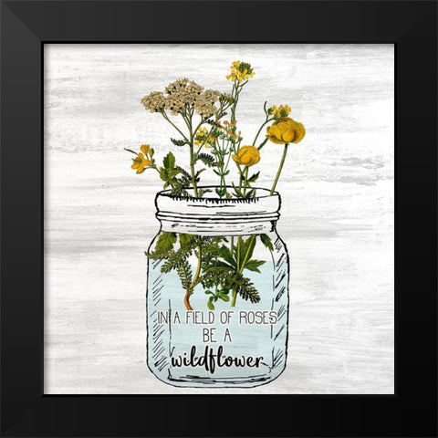 Wildflower Jar 2 Black Modern Wood Framed Art Print by Kimberly, Allen