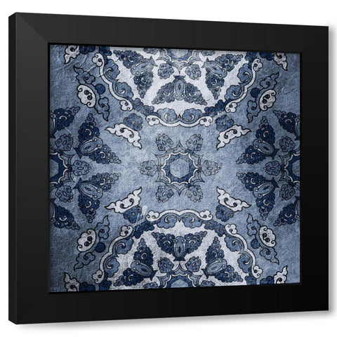 Navy Tiled 2 Black Modern Wood Framed Art Print by Kimberly, Allen