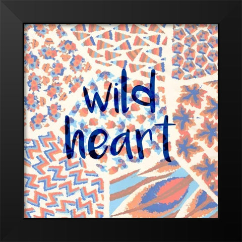 Wild Heart Black Modern Wood Framed Art Print by Allen, Kimberly