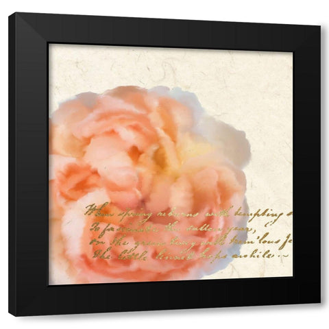 Spring Blooming Peach Black Modern Wood Framed Art Print by Kimberly, Allen