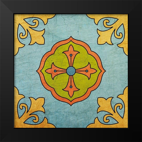 Colorful Tile 2 Black Modern Wood Framed Art Print by Kimberly, Allen