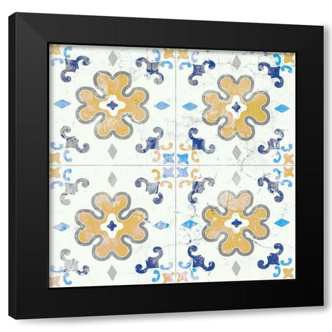 Old Tile 2 Black Modern Wood Framed Art Print by Kimberly, Allen