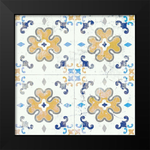 Old Tile 2 Black Modern Wood Framed Art Print by Kimberly, Allen
