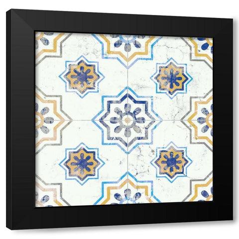 Old Tile 3 Black Modern Wood Framed Art Print by Kimberly, Allen