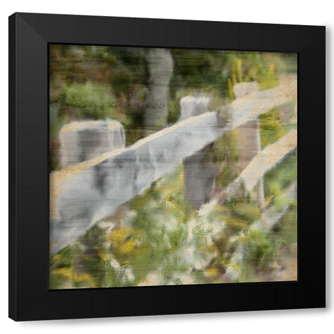 Wildflower Fence Line Black Modern Wood Framed Art Print with Double Matting by Kimberly, Allen