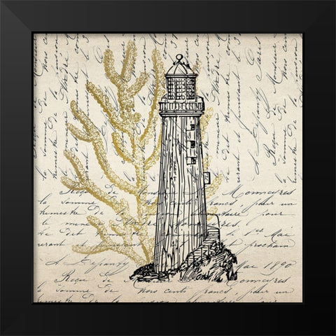 Letters to the Sea 2 Black Modern Wood Framed Art Print by Kimberly, Allen