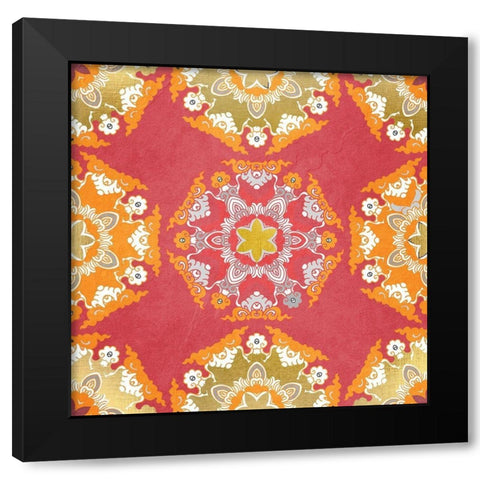 Medallion Pink 1 Black Modern Wood Framed Art Print by Kimberly, Allen