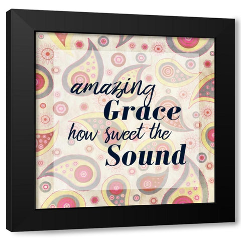 Amazing Grace Paisley Black Modern Wood Framed Art Print with Double Matting by Allen, Kimberly