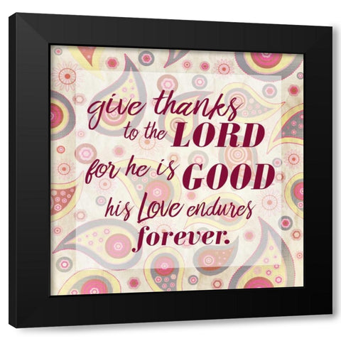 Give Thanks Paisley Black Modern Wood Framed Art Print by Allen, Kimberly