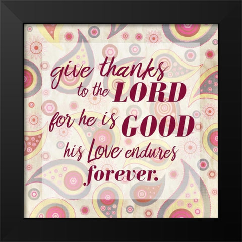 Give Thanks Paisley Black Modern Wood Framed Art Print by Allen, Kimberly