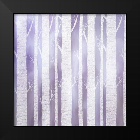 Violet Birches Black Modern Wood Framed Art Print by Kimberly, Allen