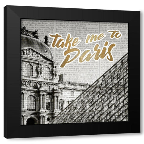 Love Paris 1 Black Modern Wood Framed Art Print with Double Matting by Kimberly, Allen