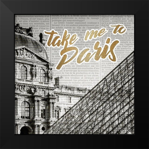 Love Paris 1 Black Modern Wood Framed Art Print by Kimberly, Allen