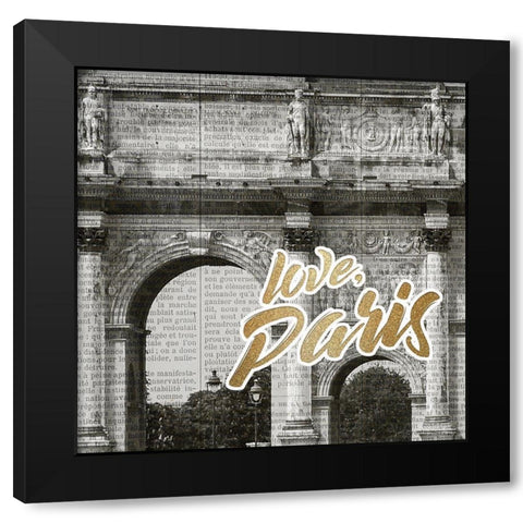 Love Paris 3 Black Modern Wood Framed Art Print with Double Matting by Kimberly, Allen