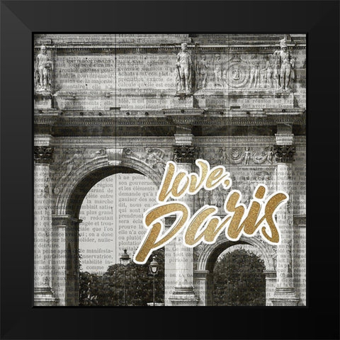 Love Paris 3 Black Modern Wood Framed Art Print by Kimberly, Allen