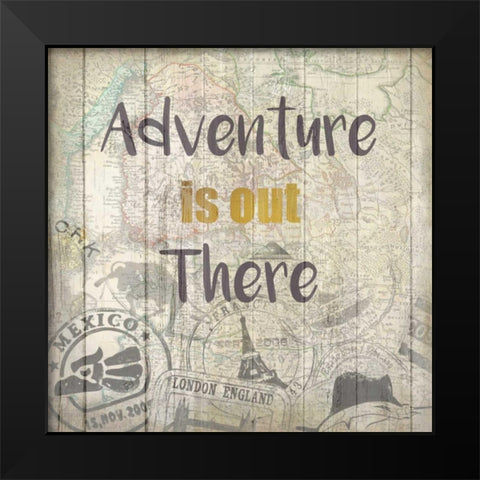 Adventure Awaits 2 Black Modern Wood Framed Art Print by Allen, Kimberly