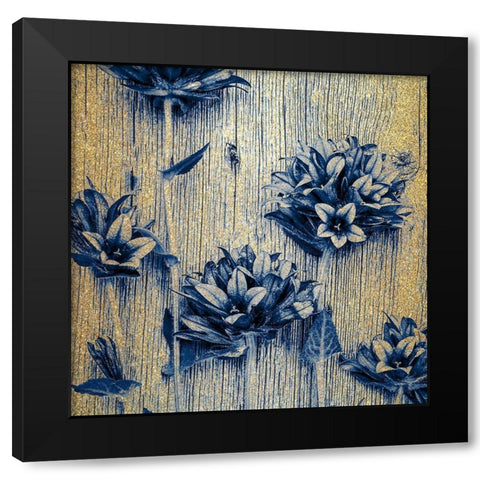 Indigo Gold 1 Black Modern Wood Framed Art Print with Double Matting by Kimberly, Allen