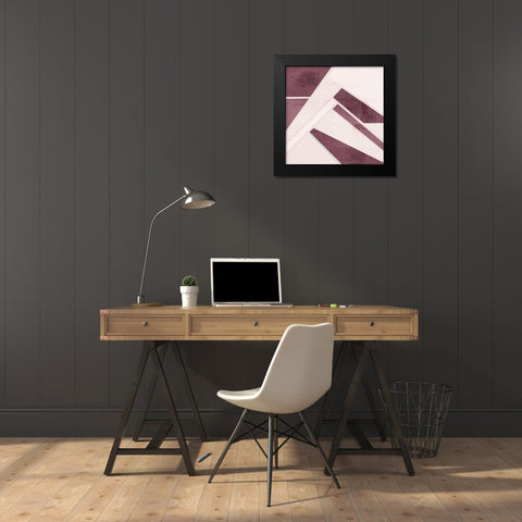 Plum Geo Black Modern Wood Framed Art Print by Kimberly, Allen