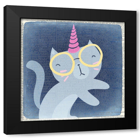 Kittyhorn 1 Black Modern Wood Framed Art Print with Double Matting by Kimberly, Allen