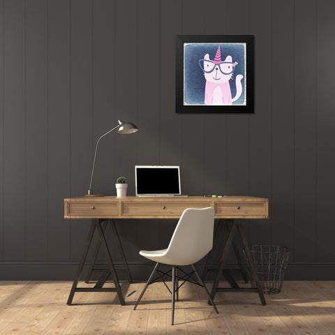 Kittyhorn 2 Black Modern Wood Framed Art Print by Kimberly, Allen