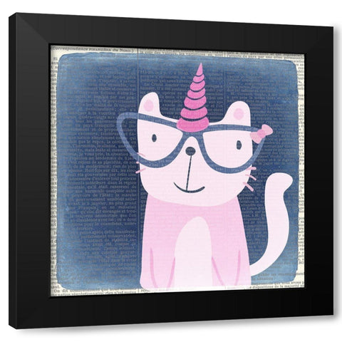 Kittyhorn 2 Black Modern Wood Framed Art Print by Kimberly, Allen