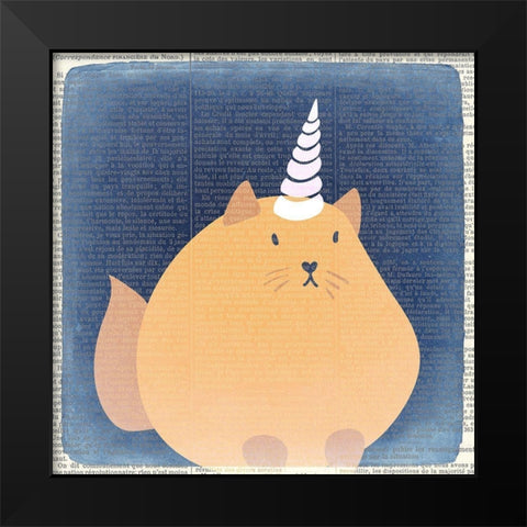 Kittyhorn 3 Black Modern Wood Framed Art Print by Kimberly, Allen