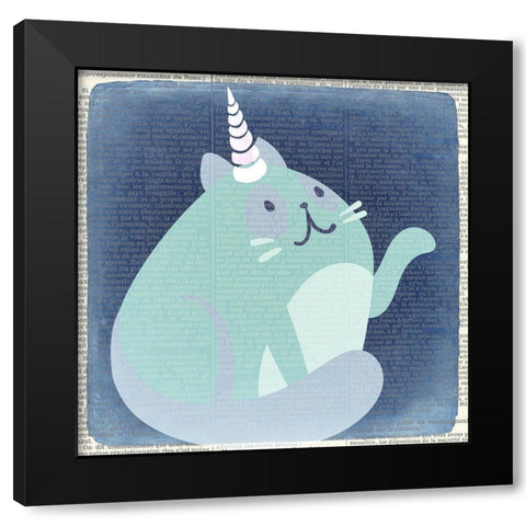Kittyhorn 4 Black Modern Wood Framed Art Print by Kimberly, Allen