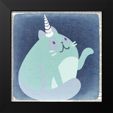 Kittyhorn 4 Black Modern Wood Framed Art Print by Kimberly, Allen