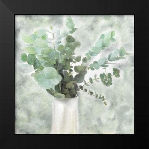 Eucalyptus Vase Black Modern Wood Framed Art Print by Kimberly, Allen