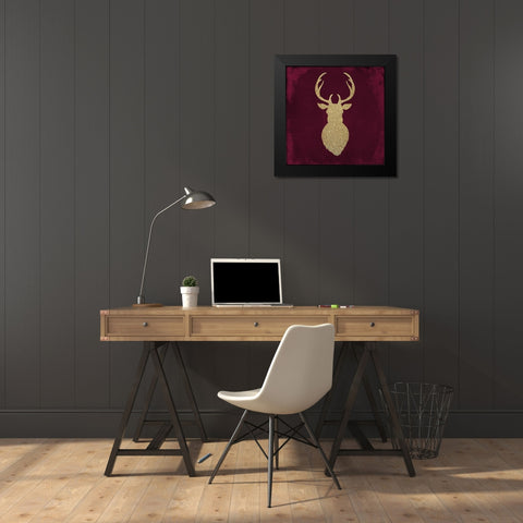 Oh Deer 2 Black Modern Wood Framed Art Print by Kimberly, Allen