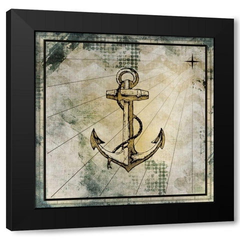 Nautical Gold 1 Black Modern Wood Framed Art Print with Double Matting by Allen, Kimberly