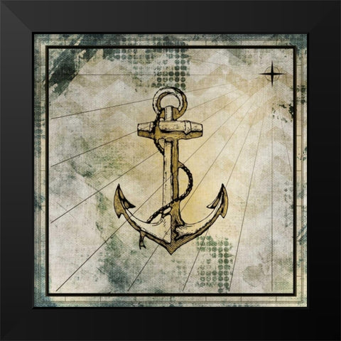 Nautical Gold 1 Black Modern Wood Framed Art Print by Allen, Kimberly