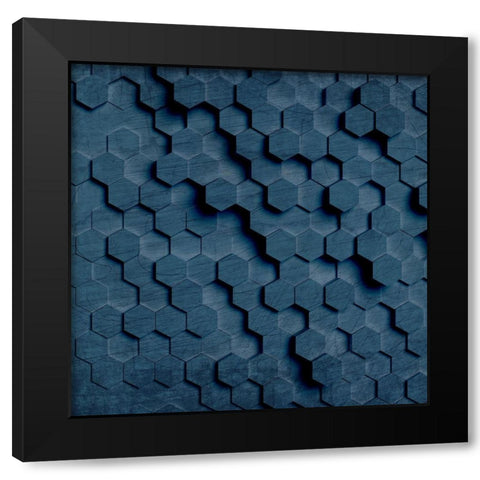 Geo Grid 2 Black Modern Wood Framed Art Print with Double Matting by Kimberly, Allen
