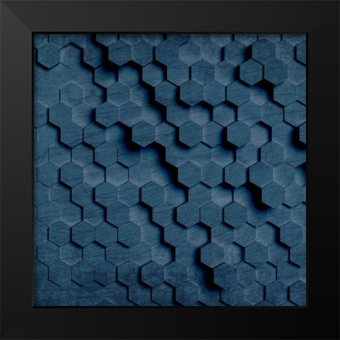 Geo Grid 2 Black Modern Wood Framed Art Print by Kimberly, Allen