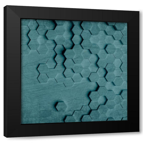 Geo Grid 4 Black Modern Wood Framed Art Print with Double Matting by Kimberly, Allen