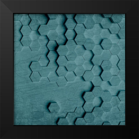 Geo Grid 4 Black Modern Wood Framed Art Print by Kimberly, Allen