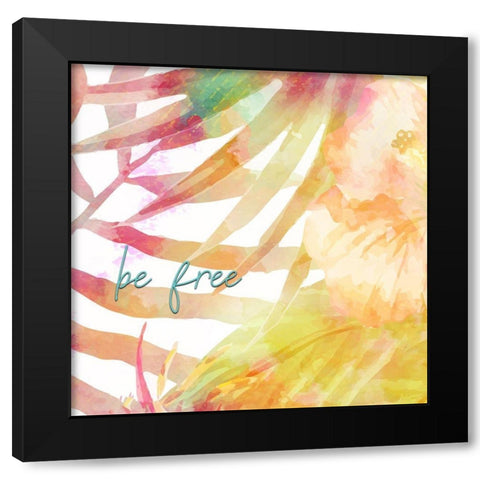 Be Happy 2 Black Modern Wood Framed Art Print with Double Matting by Kimberly, Allen